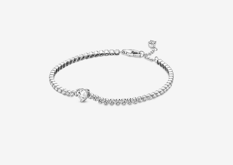 PANDORA™ Sparkling Heart Tennis Bracelet Sterling Silver