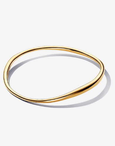 PANDORA™ Organically Shaped 14 Gold Plated Bangle