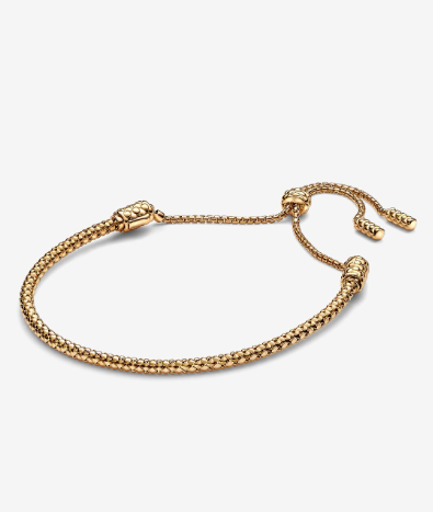 PANDORA™ Studded Chain Slider Bracelet 14k Gold Plating