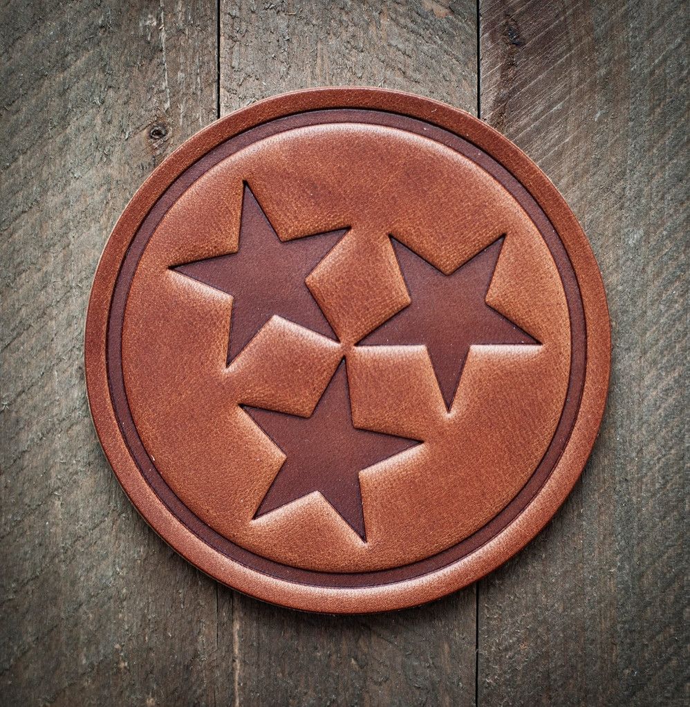 Tennessee Tri-Star Leather Coaster