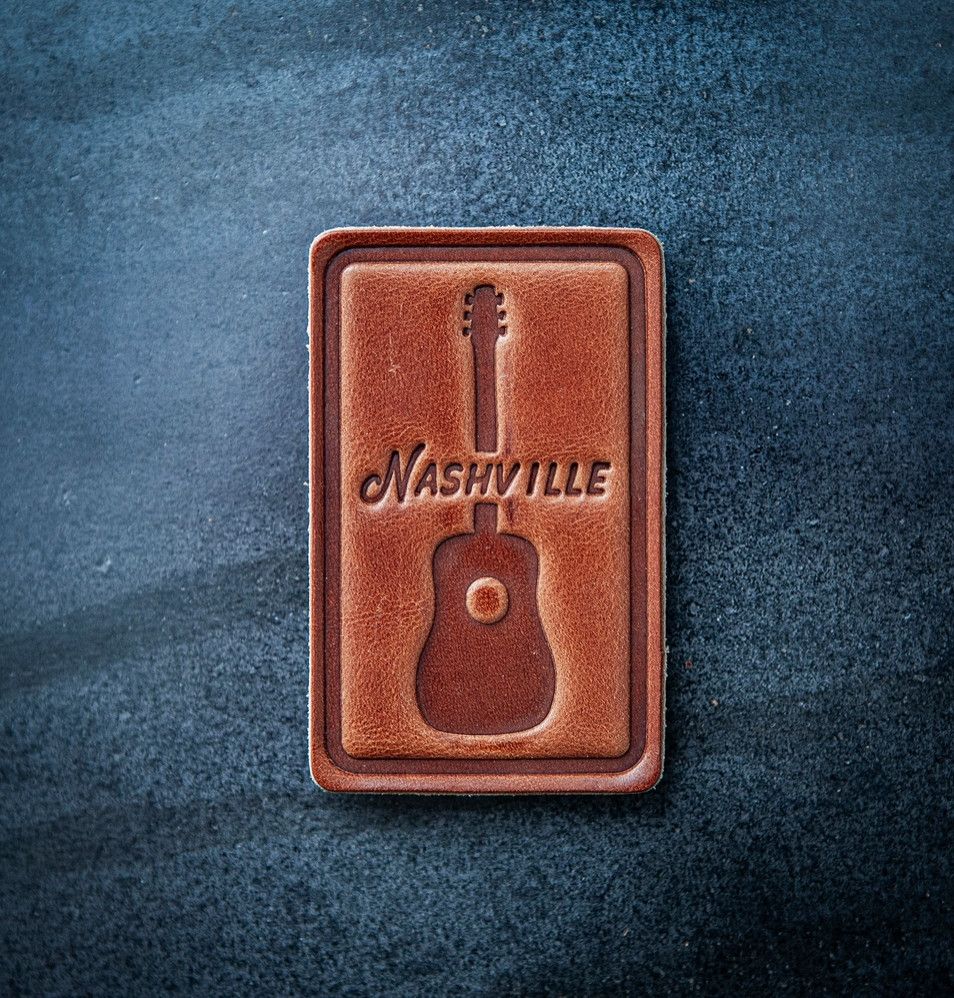 Nashville Tennessee Guitar Leather Magnet