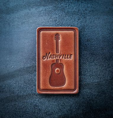 Nashville Tennessee Guitar Leather Magnet