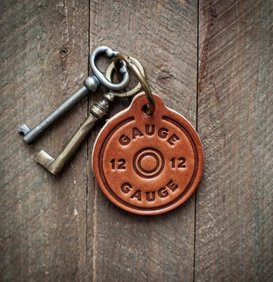 12 Gauge Leather Keychain Circle