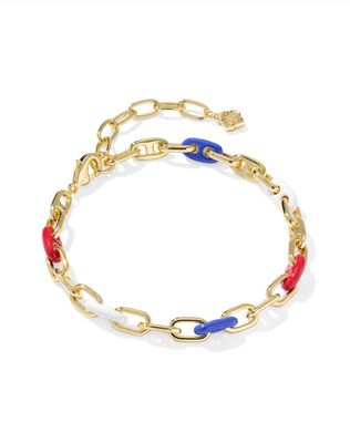 The Bailey Chain Bracelet Gold Red White Blue Mix