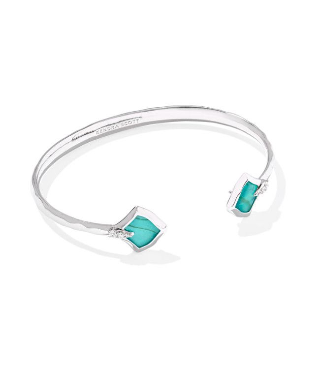 The Joelle Cuff Bracelet Silver Bright Aqua Illusion