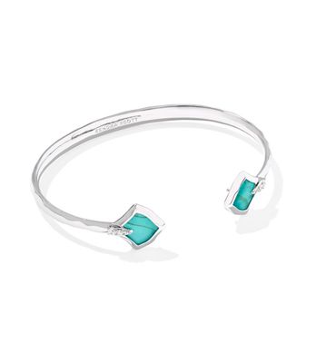 The Joelle Cuff Bracelet Silver Bright Aqua Illusion