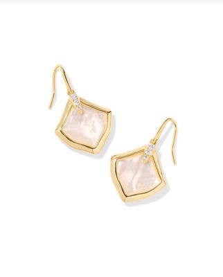 The Joelle Drop Earrings in Gold Ivory Mother of Pearl