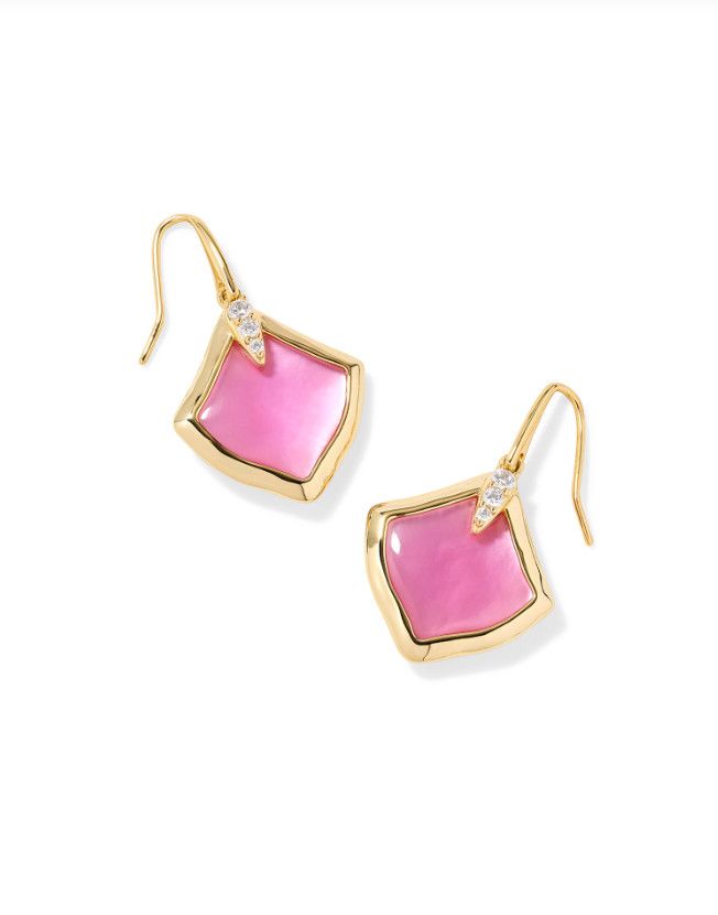 The Joelle Drop Earrings in Gold Azalea Illusion