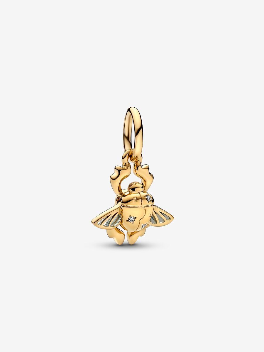 PANDORA™ Disney Aladdin Scarab Beetle 14K Gold Plated Dangle Charm