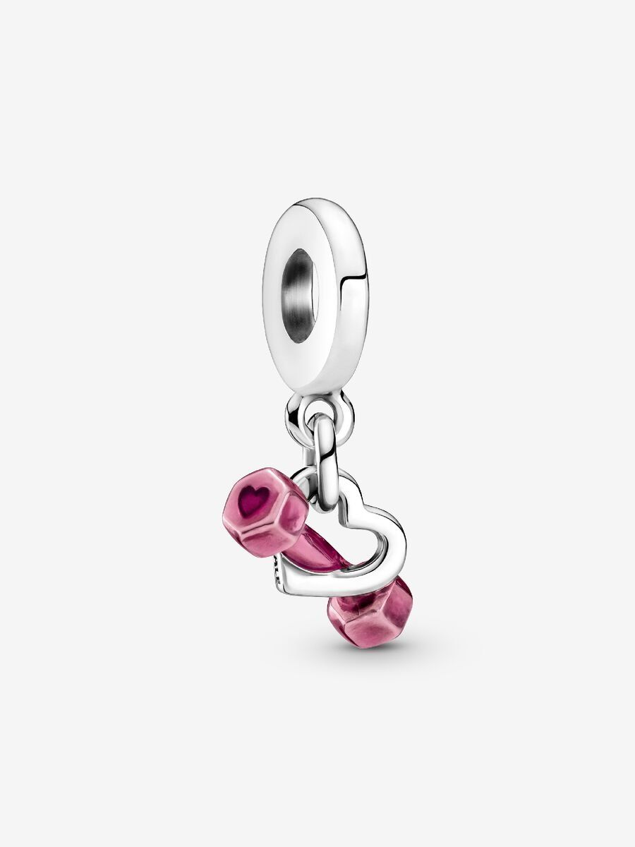 PANDORA™ Dumbbell &amp; Heart Sterling Silver Dangle Charm