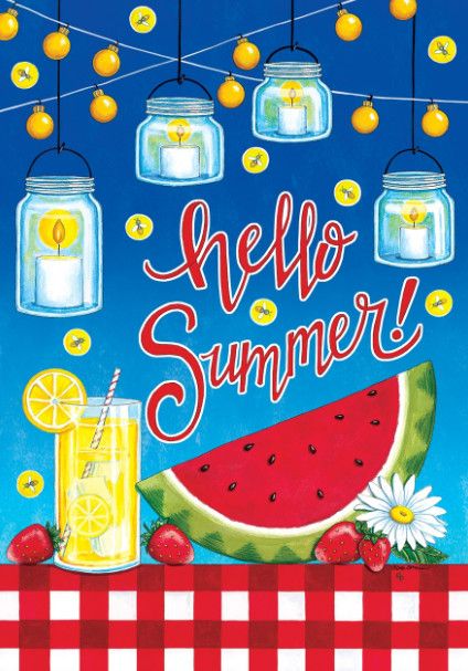Hello Summer Garden Flag