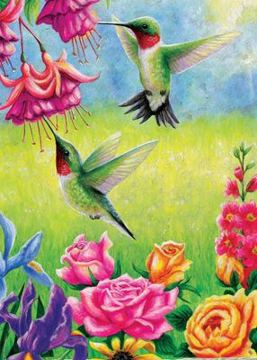 Hummingbirds Flutter Garden Flag