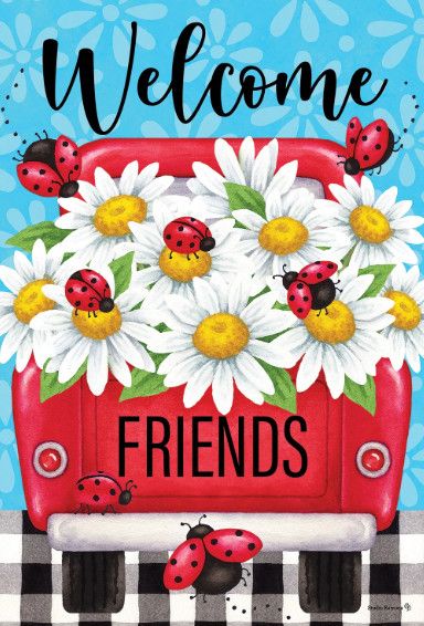 Daisy Truck Garden Flag