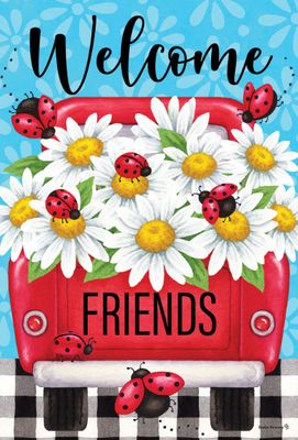Daisy Truck Garden Flag