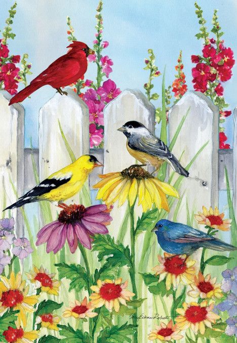 Songbird Fence Garden Flag