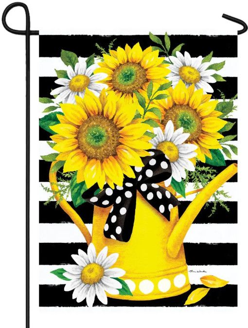 Sunflower Watering Can Garden Flag