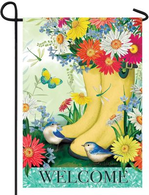 Daisy Boots Garden Flag
