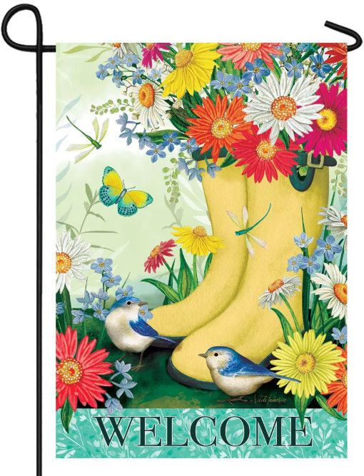 Daisy Boots Garden Flag