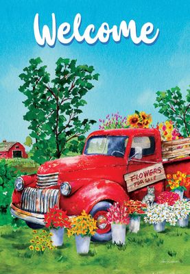 Flower Trucks Garden Flag