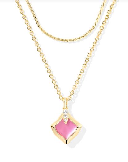 The Joelle Multi Strand Necklace in Gold Azalea Illusion