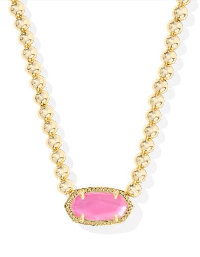 The Elisa Beaded Necklace in Gold Azalea Illusion