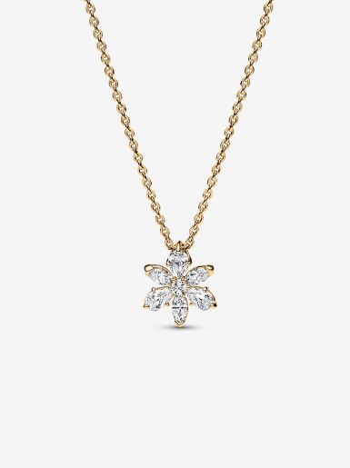 PANDORA™ Herbarium Cluster 14K Gold Plated Pendant Necklace