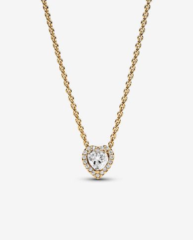 PANDORA™ Sparkling Heart Collier Necklace 14k Gold Plating