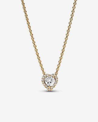 PANDORA™ Sparkling Heart Collier Necklace 14k Gold Plating