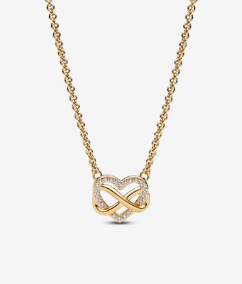 PANDORA™ Sparkling Infinity Heart Collier Necklace 14k Gold Plating