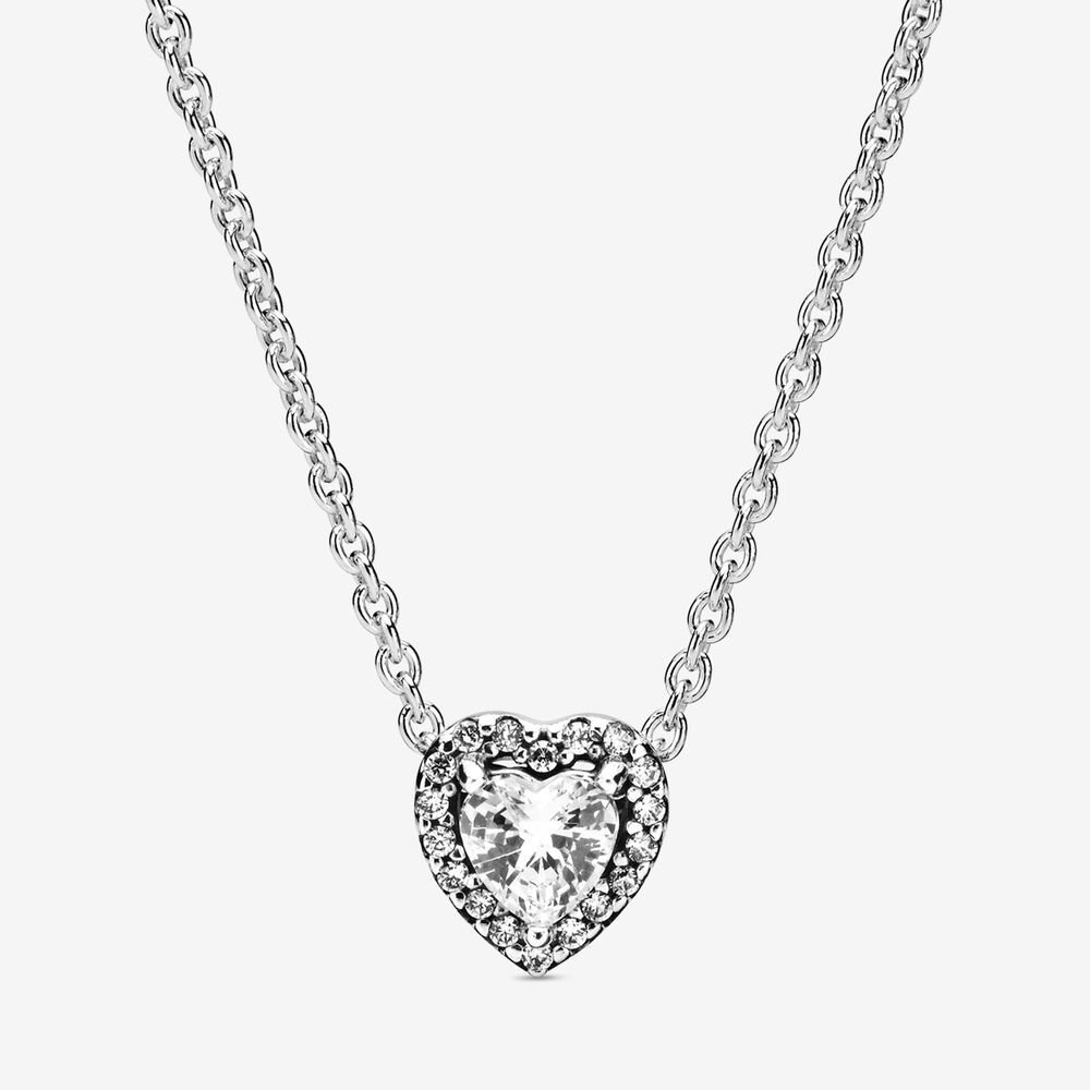 PANDORA™ Elevated Heart Necklace Sterling Silver, Size: 45