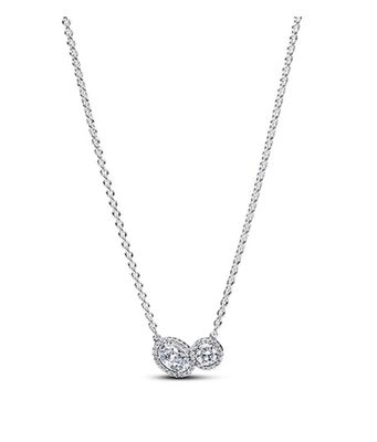 PANDORA™ Embracing Halo Silver Necklace