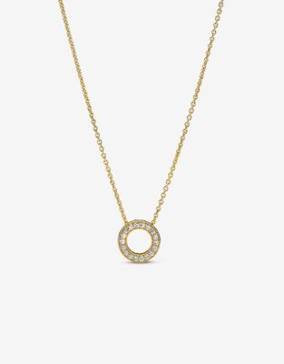 PANDORA™ Pandora Logo Pavé Circle Collier Necklace 14k Gold Plating