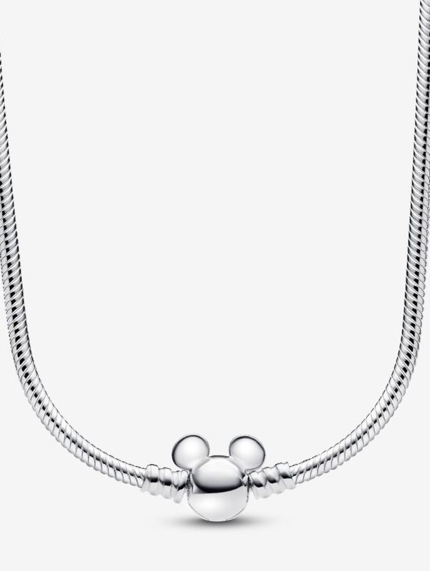 PANDORA™ Disney Mickey Mouse Sterling Silver Snake Chain Necklace