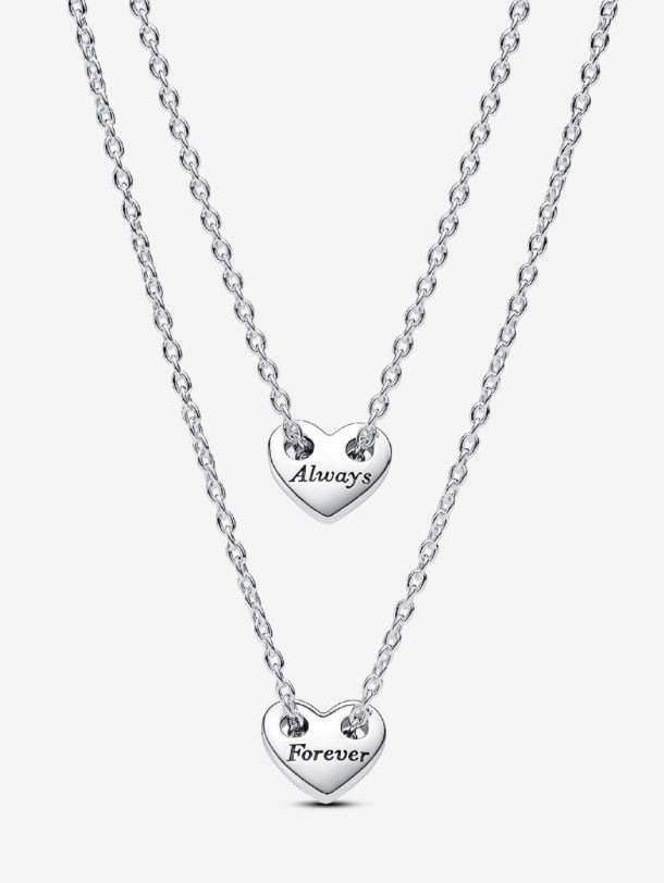PANDORA™ Forever + Always Splittable Heart Collier Necklaces Sterling Silver