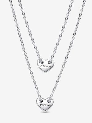 PANDORA™ Forever + Always Splittable Heart Collier Necklaces Sterling Silver
