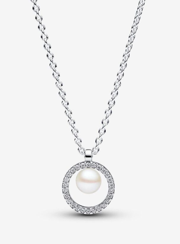 PANDORA™ Treated Freshwater Cultured Pearl + Pave Collier Necklace