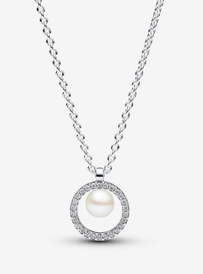 PANDORA™ Treated Freshwater Cultured Pearl + Pave Collier Necklace