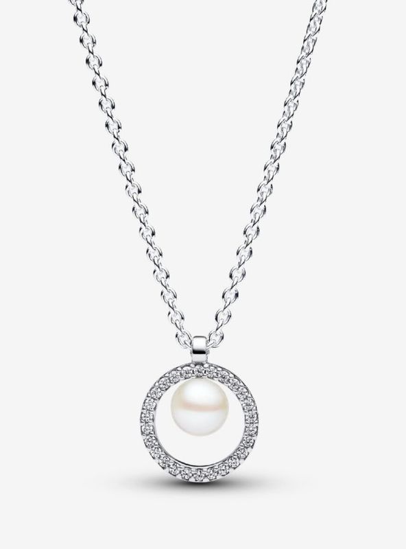 PANDORA™ Treated Freshwater Cultured Pearl + Pave Collier Necklace