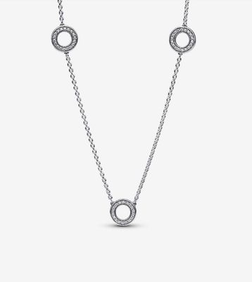 PANDORA™ Pave Circles Chain Necklace Sterling Silver