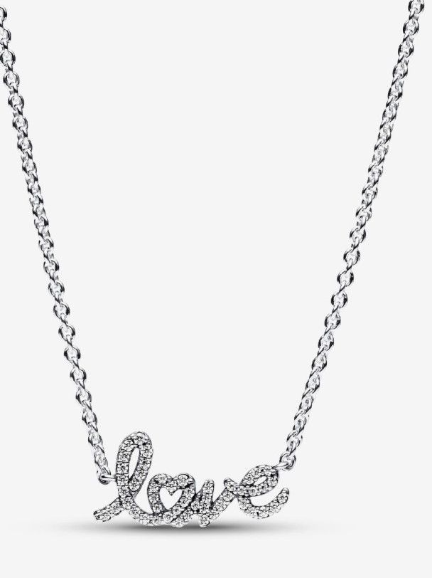 PANDORA™ Sparkling Handwritten LOVE Collier Necklace Sterling Silver