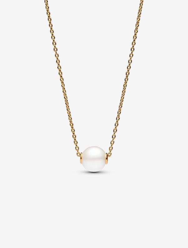 PANDORA™ Treated Freshwater Cultured Pearl Collier Necklace 14k Gold Plating