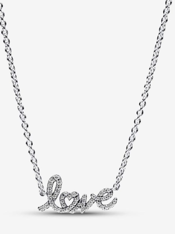PANDORA™ Sparkling Handwritten LOVE Collier Necklace Sterling Silver