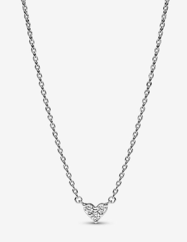 PANDORA™ Triple Stone Heart Collier Necklace Sterling Silver