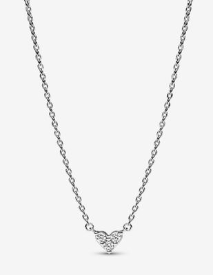 PANDORA™ Triple Stone Heart Collier Necklace Sterling Silver