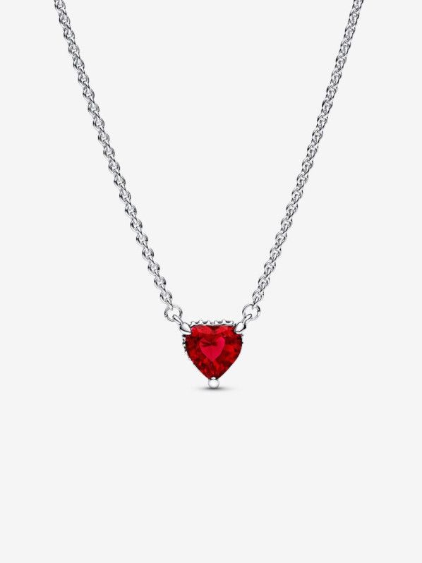 PANDORA™ Sparkling Heart Halo Pendant Collier Necklace Sterling Silver