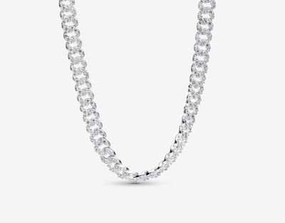 PANDORA™ Pavé Cuban Chain Sterling Silver Necklace