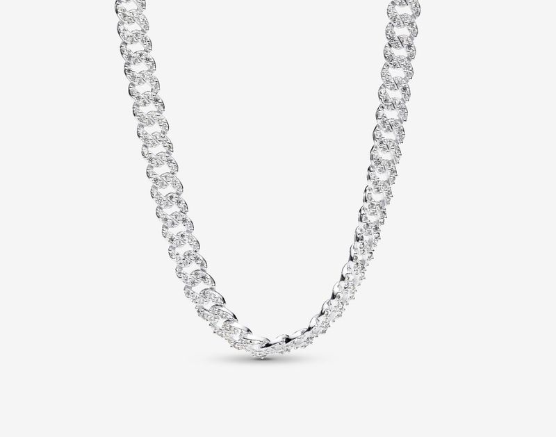 PANDORA™ Pavé Cuban Chain Sterling Silver Necklace