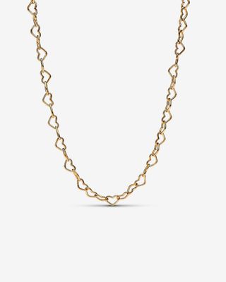 PANDORA™ Linked Hearts 14K Gold Plated Collier Necklace