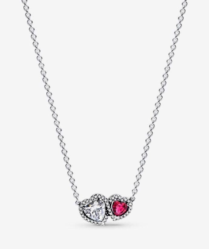 PANDORA™ Halo Hearts Pendant Necklace Sterling Silver