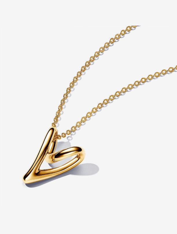 PANDORA™ Organically Shaped heart 14K Gold Plated Necklace